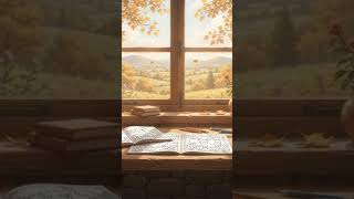 Cozy anime vibe for your coloring book 🎨🍂
