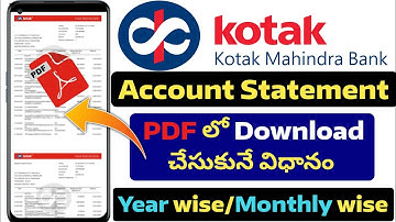 How to Download Kotak Mahindra Bank Account Statement in PDF Online
