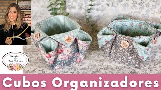 Cubos Organizadores Costura Cestas Tela. Tutorial fácil principiantes patrones gratis. 018