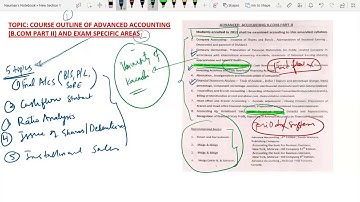 Bcom Part II Advance Accounting - Course Outline & Exam Specific Areas - Study Smart - 6.59 mins