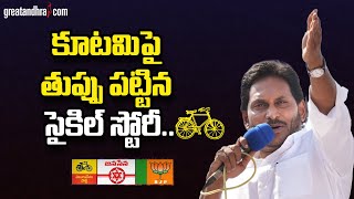 CM Jagan Cycle Story On Chandrababu | Pawan Kalyan | Rajanagaram Public Meeting | greatandhra.com