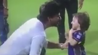 Shahrukh Khan And AbRam Cute Moments In IPL 2016 (KKR vs KXIP)
