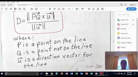 Distance Between a Point and a Line in Space