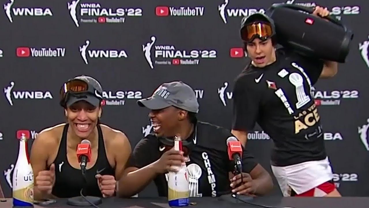Aja Wilson Chelsea Gray After Winning Las Vegas Aces FIRST Title  WNBA Finals Post Game Interview