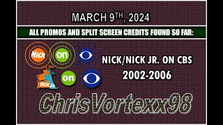 Nicknick Jr. On Cbs 2002-2006 Promos And Split Screen Credits Found So Far 3-9-2024