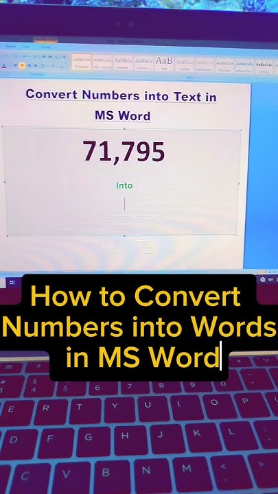How to Convert Numbers into Text in MS Word #excelworld #msword # ...