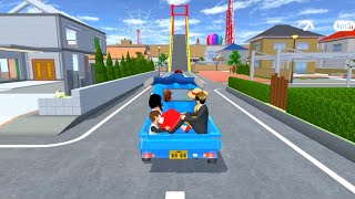 Mobil pick up biru full muatan uji nyali naik jembatan putus 🤣 sakura school simulator