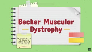 Becker Muscular Dystrophy  UConn Student Health Fair 2022: Week 1