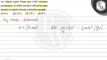 An object starts from rest with constant acceleration. In which sec...