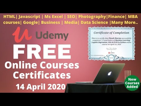 Udemy Free Courses with free online certificates | #UdemyCoupon #FreeOnlineCourses | 14 April 2020