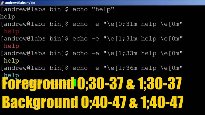 BASH scripting lesson 9 using colors with echo