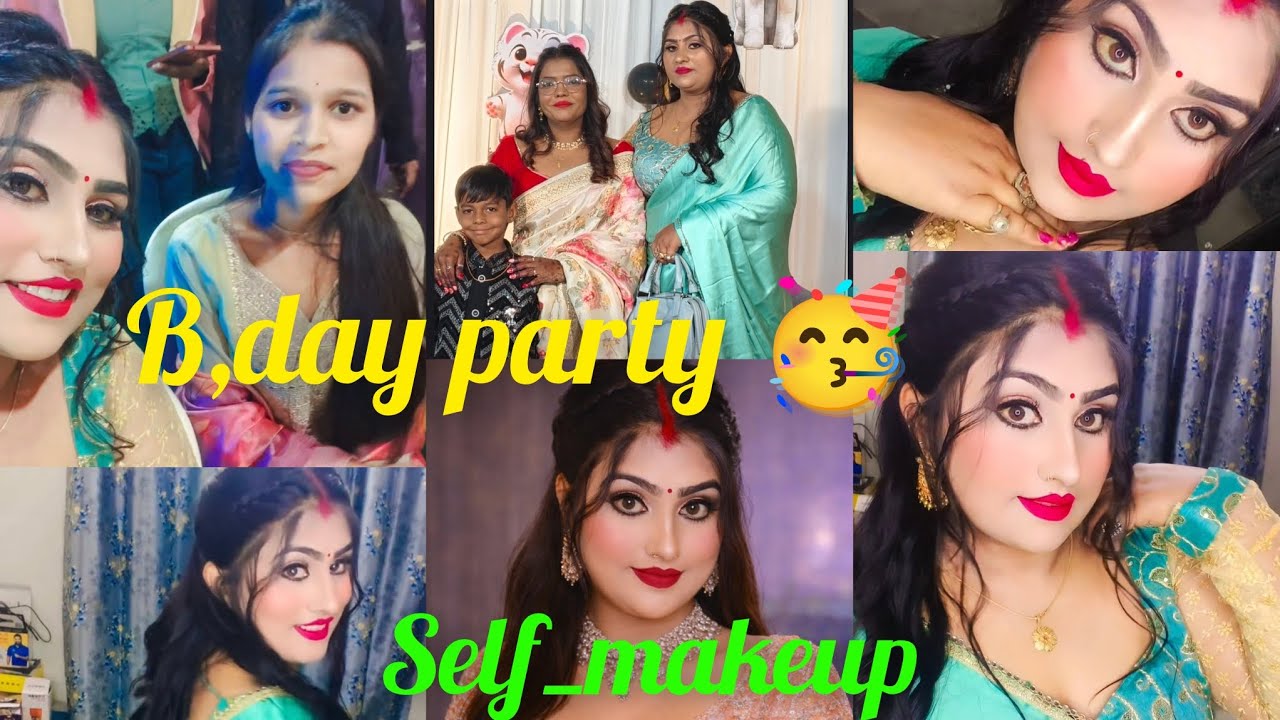 हम गाए bday party में,,((मैने self makeup kiya)) Divya di ke बेटे _ mitaansh babu का bday 🎂🎈