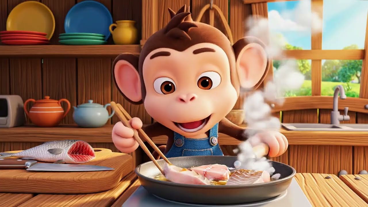 Clever Monkey Fixes His Broken Tractor and Outsmarts the Shark Thief