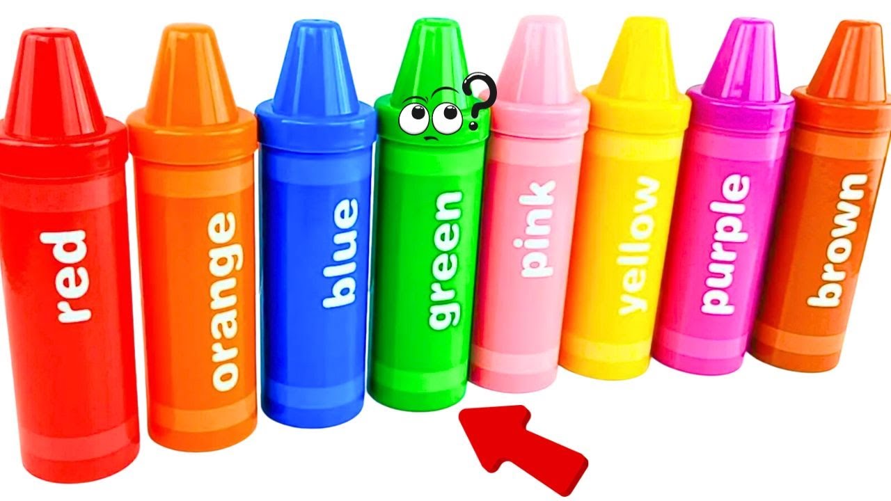 Learn English Words and Colors Crayons  Great Educational Video for Kids  with Crayon Surprises 