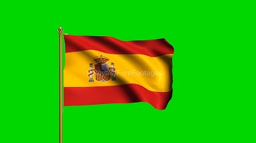 Spain National Flag HD | World Countries Green Screen Flag animation loop  | Royalty Free Footages