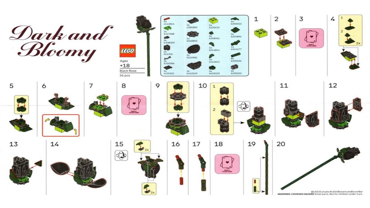Botanicals - Dark and Bloomy - Valentine's Day Event LEGO instructions