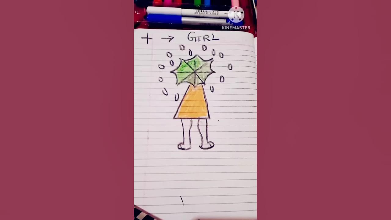 how to draw girl with+ #shortsfeed #youtubesearch #drawingforkids - YouTube