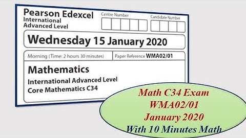 Edexcel IAL Math C34/Jan/2020/Part1