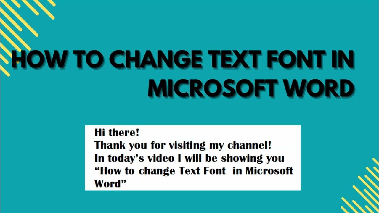 How To Change Text Font In Microsoft Word YouTube how-to-change-text-font-in-microsoft-word-youtube
