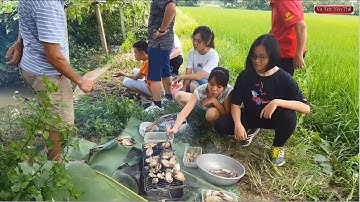 Trải nghiệm câu cá rô đồng | nướng ngay bờ ruộng