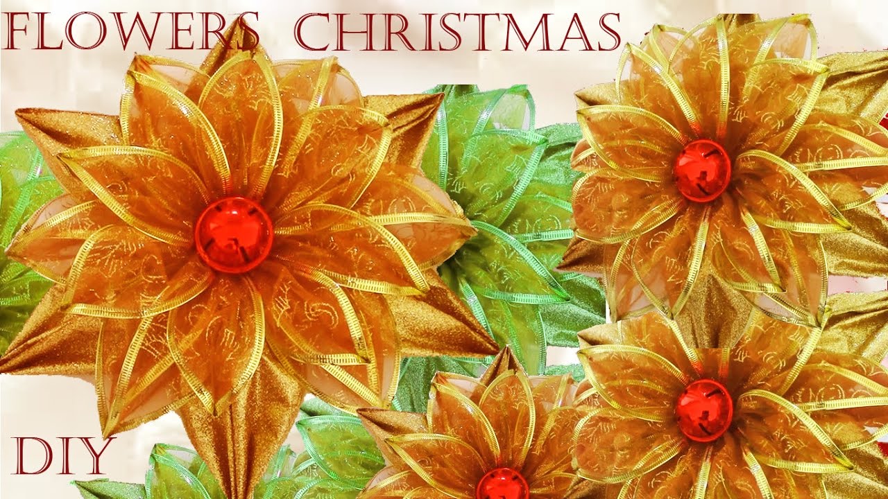 Haz flores de navidad y lindas y fáciles decoraciones - YouTube