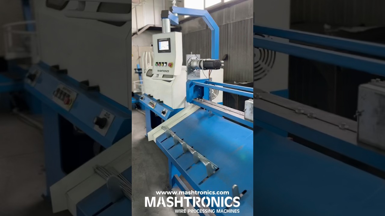 Wire straightening and cutting machine for industrial wire 