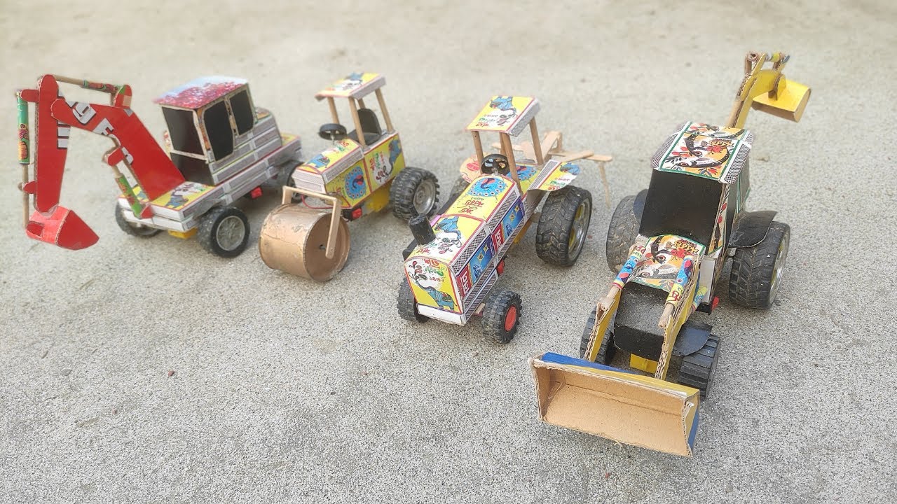 How to make JCB at Home from Matchbox | DIY JCB Backhoe Loader | Mini JCB Science Project