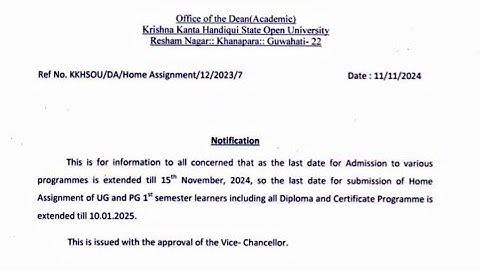 Assignment Extension notice for July session 2024