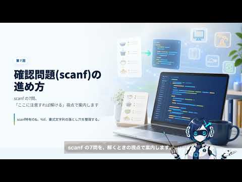 【C言語入門 #7】scanf 確認問題の進め方｜7問で落とし穴を整理
