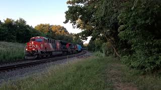 csx B774 empty ethanol train (CN) with 100th anniversary unit (angle 2)