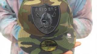 Buy this at
http://www.hatland.com/nfl-hats/oakland-raiders-hats/23686/ :
authentic and original 59fifty fitted hat by new era, woodland
camouflage (black, k...