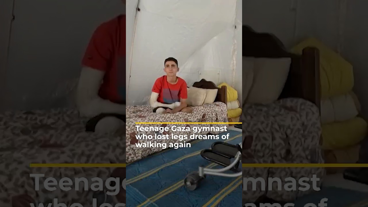 لاعبة جمباز مراهقة من غزة فقدت ساقيها، تحلم بالمشي مجدداً | AJ #shorts