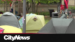 ProPalestinian encampment goes up at UQAM in downtown Montreal