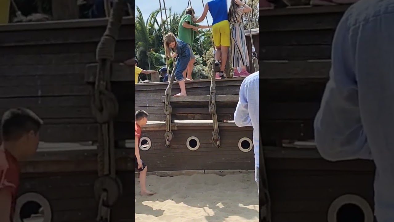 Diana Memorial Playground in London. Pirate ship playground.  