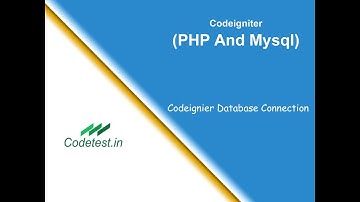 CodeIgniter - Working with Database, Codeigntier database connection in Telugu. PHP, Codeigniter