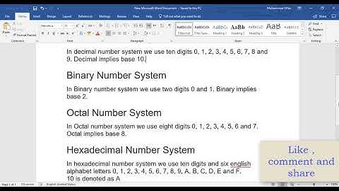 Cs302 : What is Number System :  Decimal , Binary , Octal and Hexadecimal in Urdu / Hindi