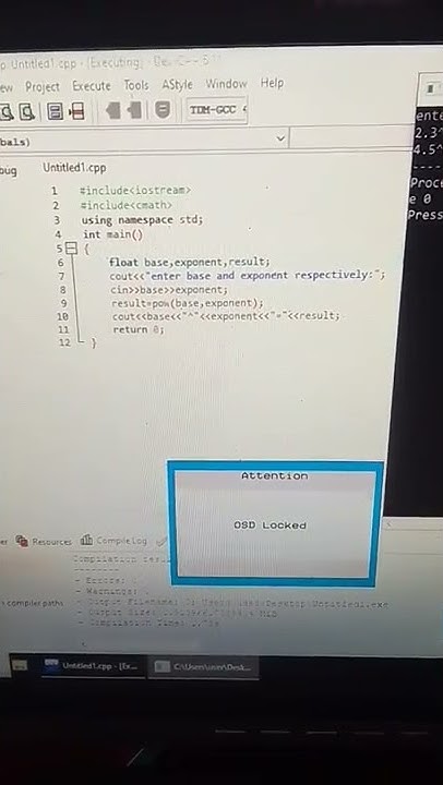 compute power using pow() function c++ program - YouTube