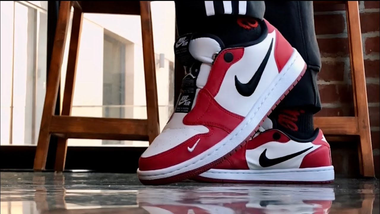 Women S Air Jordan 1 Low Slip Chicago On Feet جوردان 1 بدون خيوط Youtube