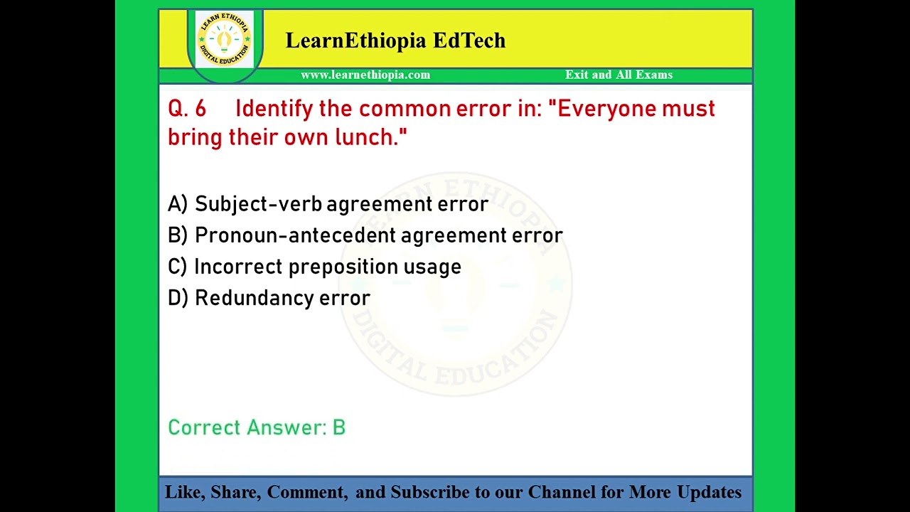 Advanced Writing II | Model Exit Exam Questions for English Exit Exam