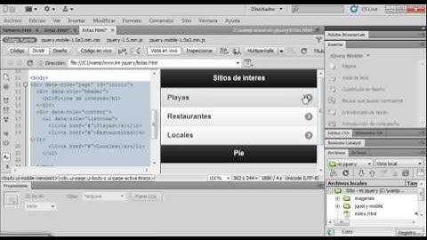 curso de JQuery y dreamweaver - crear menú con listas 1/2