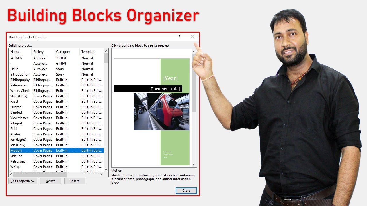 Creating Building Blocks in Word - How to edit and organize building ...