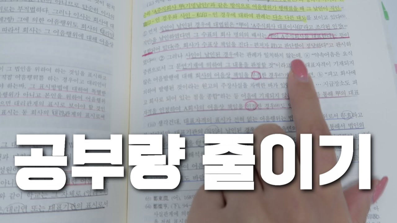 사법시험 책보면서 알려 드릴께요! 공부량 줄이는 방법(단권화, 밑줄긋기, 포스트잇, 두문자)