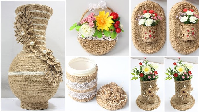 Handmade crafts with jute rope, DIY home decorating ideas handmade