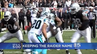 The raiders may go to vegas, but fans say raider name should stay in
oakland. juliette goodrich reports on a coalition that will fight for
nation.
