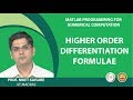 Higher Order Differentiation Formula using MATLAB