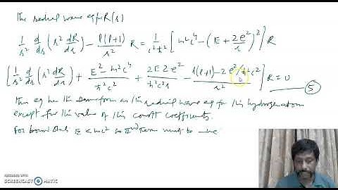 1 Klein Gordon Equation Hydrogen like atom Part1