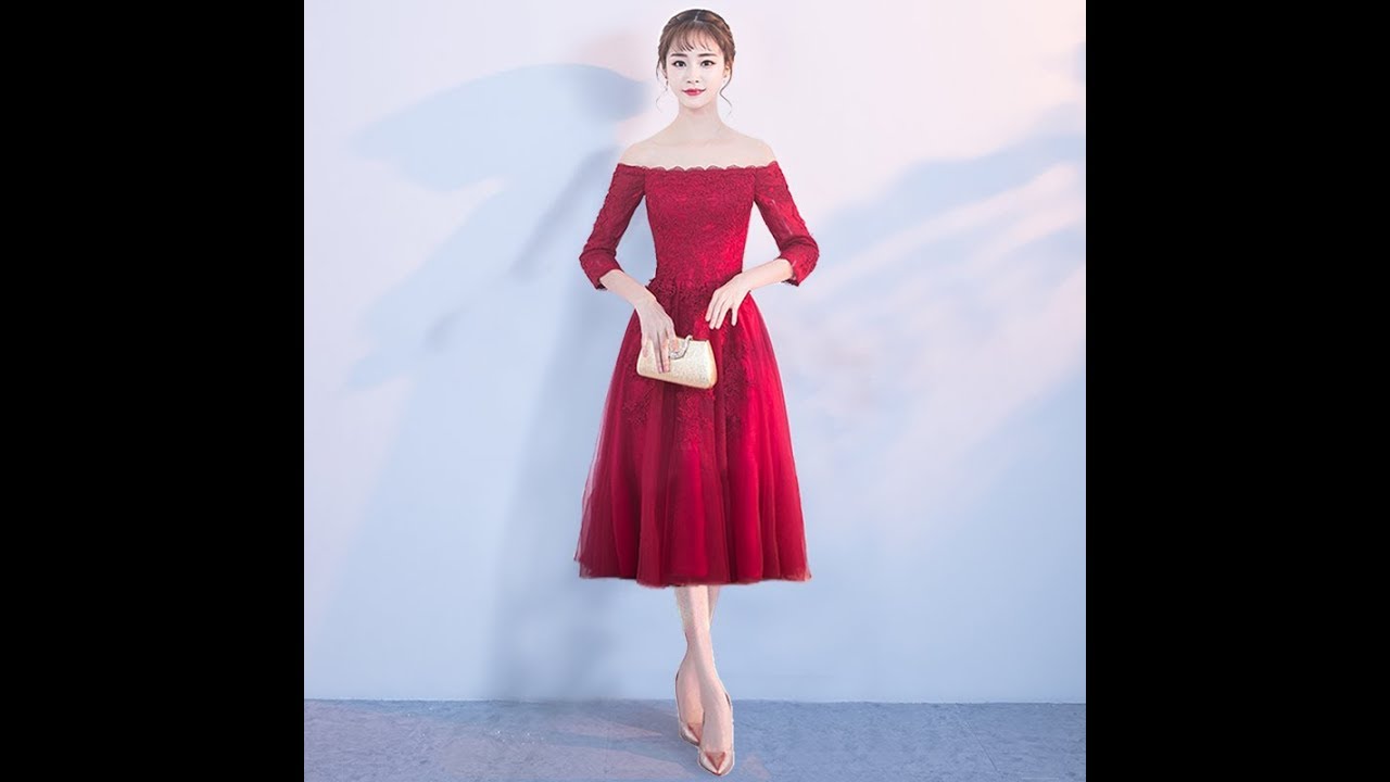 แบบ ชุด ราตรี สวย ๆ Update รวมแบบ ชุดราตรีสีแดง ชุดออกงานสีแดง ชุดไปงานแต่งสีแดง สวยๆน่ารักเรียบหรู YT021