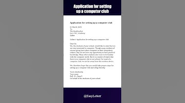 Application for setting up a computer club - @EasyLetterr