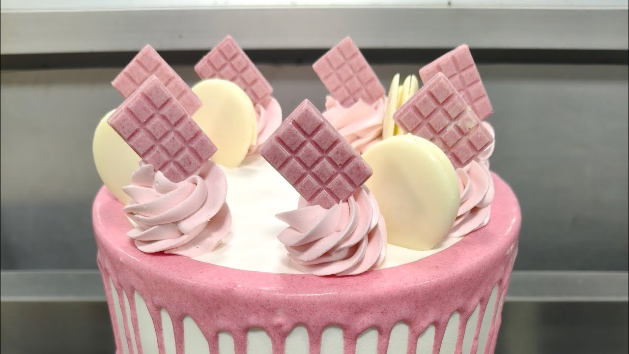 Professional Choice: 2kg Special Pink Choco Chip Drip Cake Design | Step-by-Step Cake Decoration