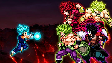 Vegito SSB V4 OP (New) VS Broly DBS OP, LB Broly SSJ4 OP, Dark Broly SSJ4 OP & Broly DBZ OP in Mugen